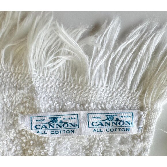 Vintage 70s bath towels, large green roses bouquet, fringed, 100% cotton, pair - Picture 3 of 9